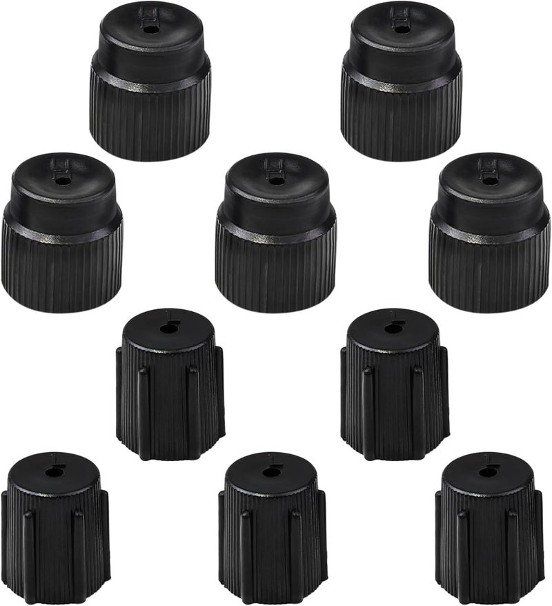 Rawsomes Air Conditioner Valve Covers, High Pressure Caps Low Pressure Caps with Sign on Top, 10PCS ABS Universal Replacement Installation Accessory for Most Cars - Image 1